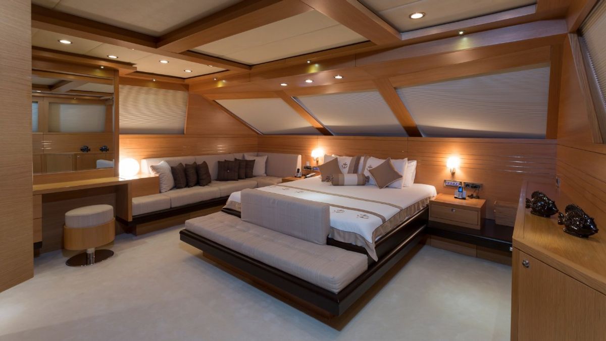 Luxury yacht interior, yacht cabin