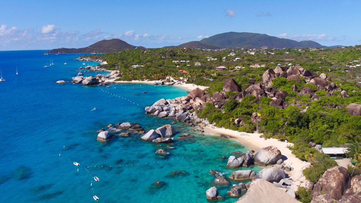 Aerial view of the baths, Virgin Gorda, BVI