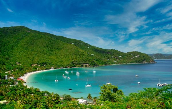 A view of Cane Garden Bay on Tortola in the British Virgin Islands.