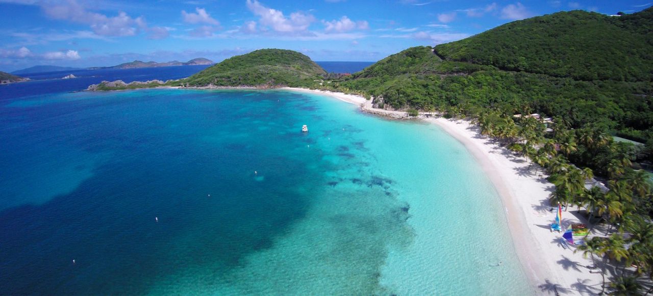 Aerial view of Deadman's Bay, Peter Island, British Virgin Islands