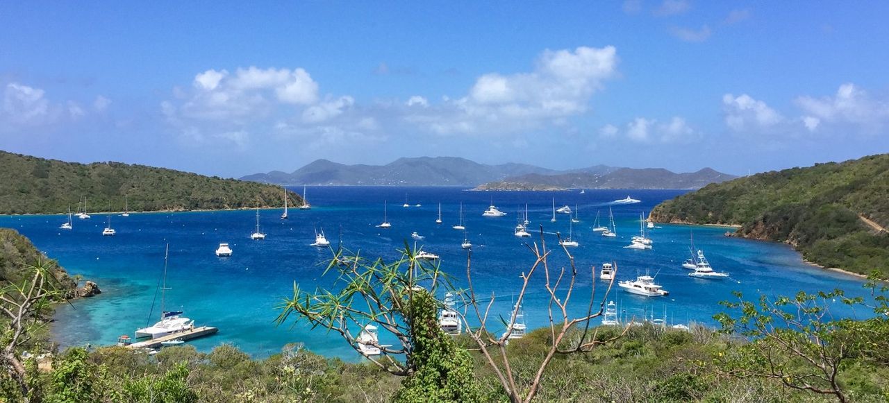 Downward view of the bay off Norman Island.