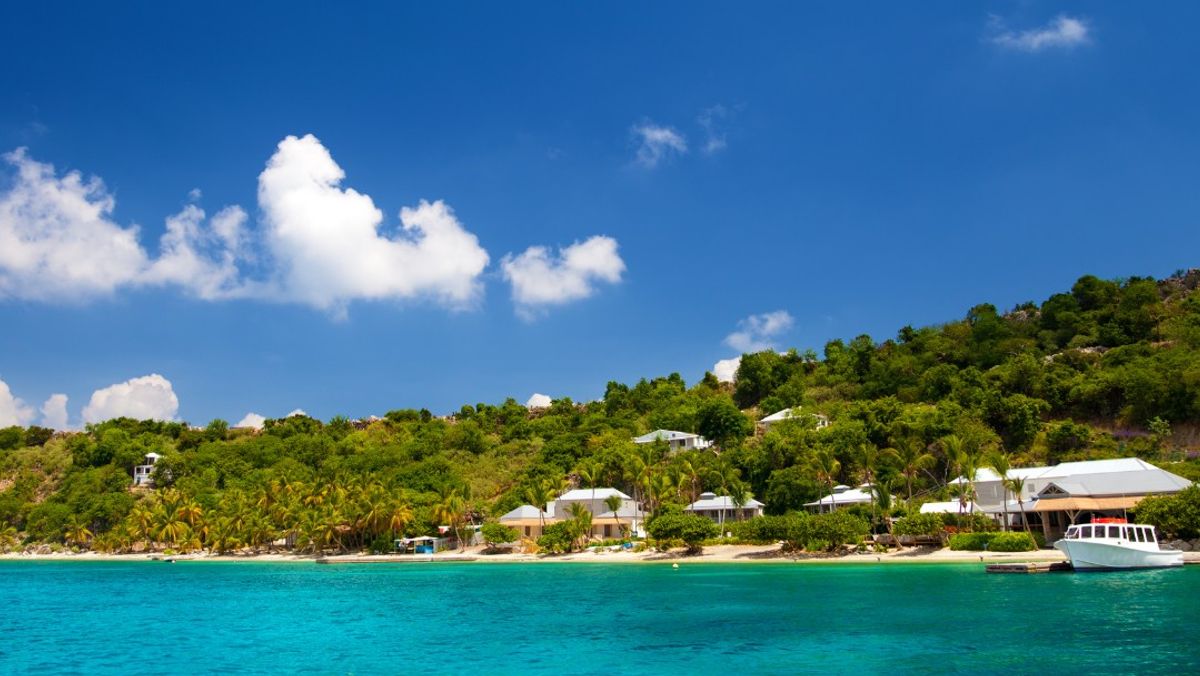 Cooper Island, British Virgin Islands taken from a boat