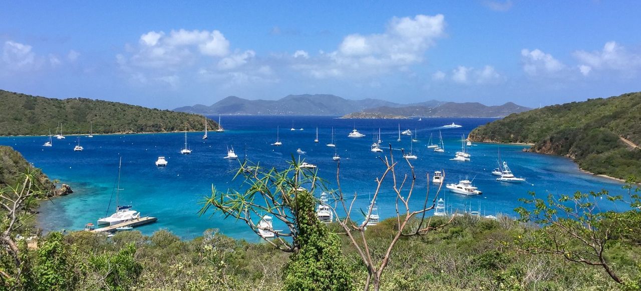 Downward view of the bay off Norman Island.