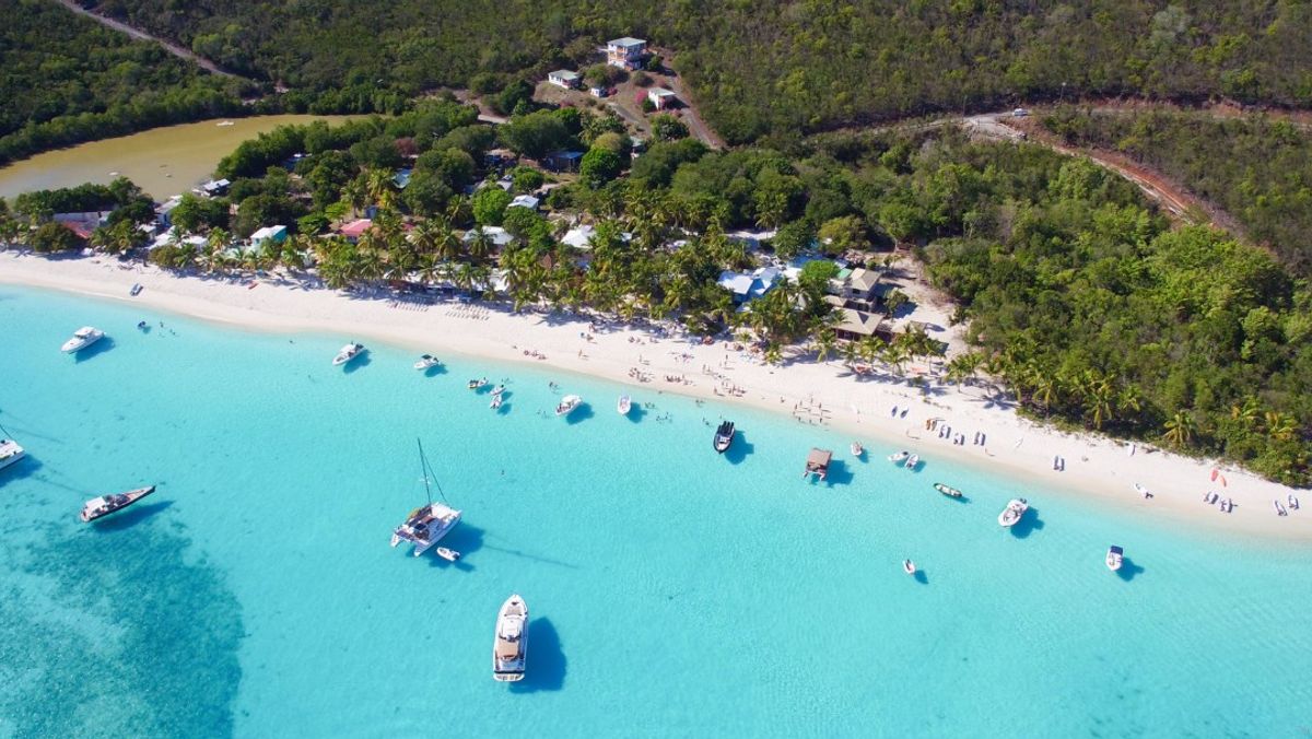 Aerial View of White Bay, Jost Van Dyke