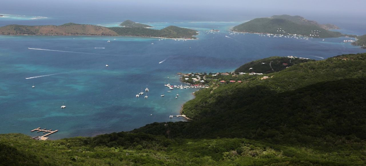 Scenic view of Prickly Pear Island in the British Virgin Islands