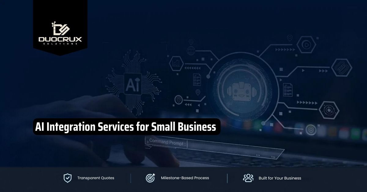 AI integration services for small business with AI automation and custom software solutions
