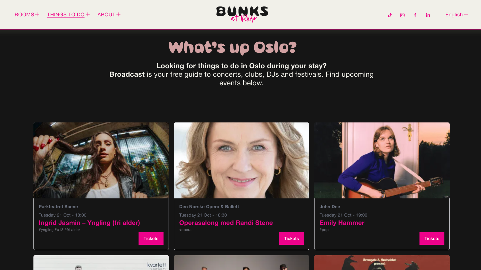 Cover Image for Never miss an Oslo event at Bunks at Rode