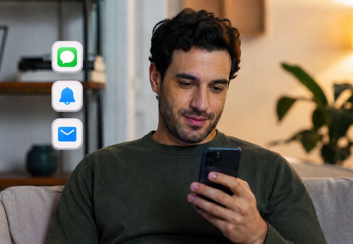 Un automobiliste reçoit une notification du garage sur son téléphone