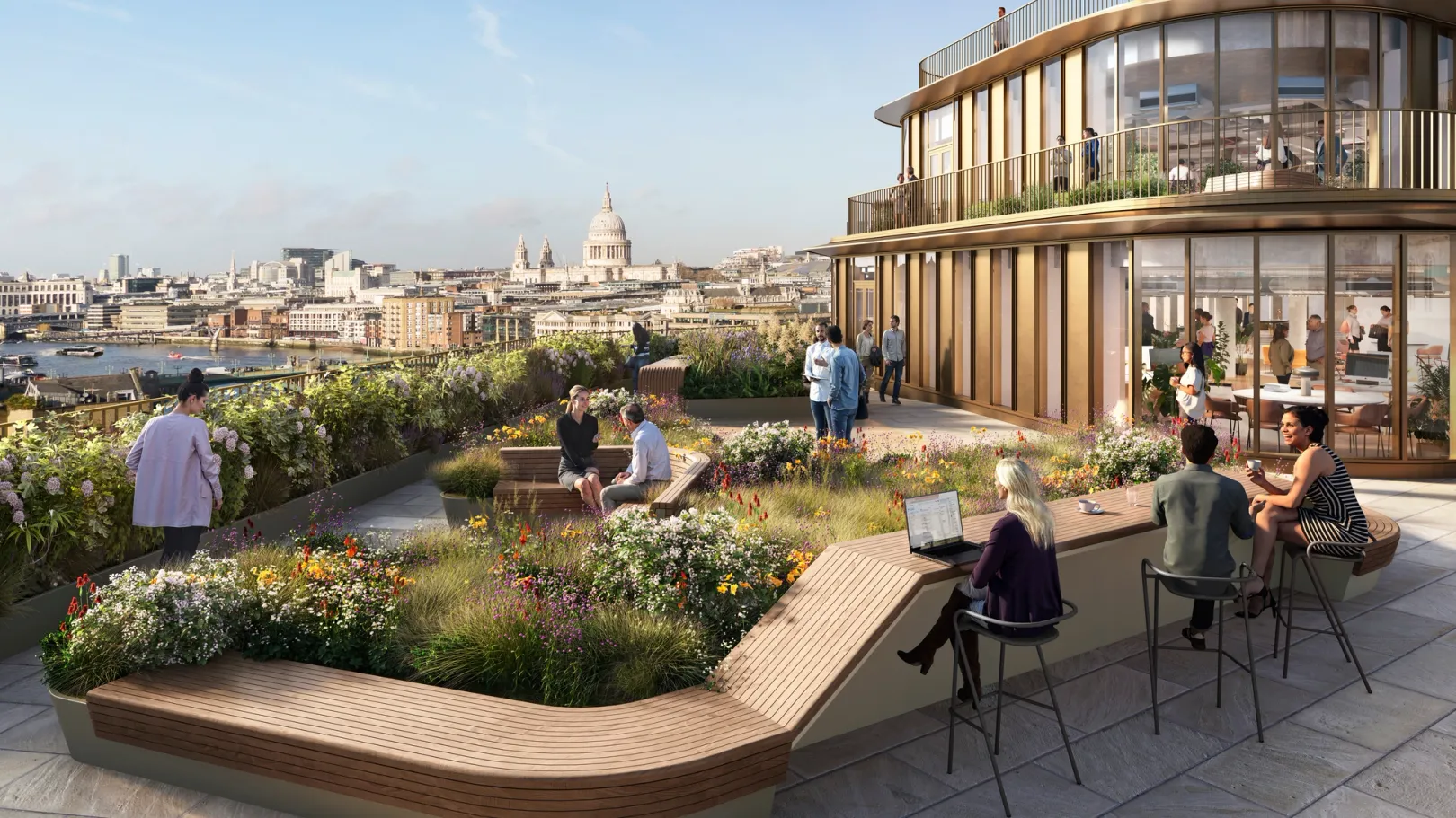 CGI of roof top garden