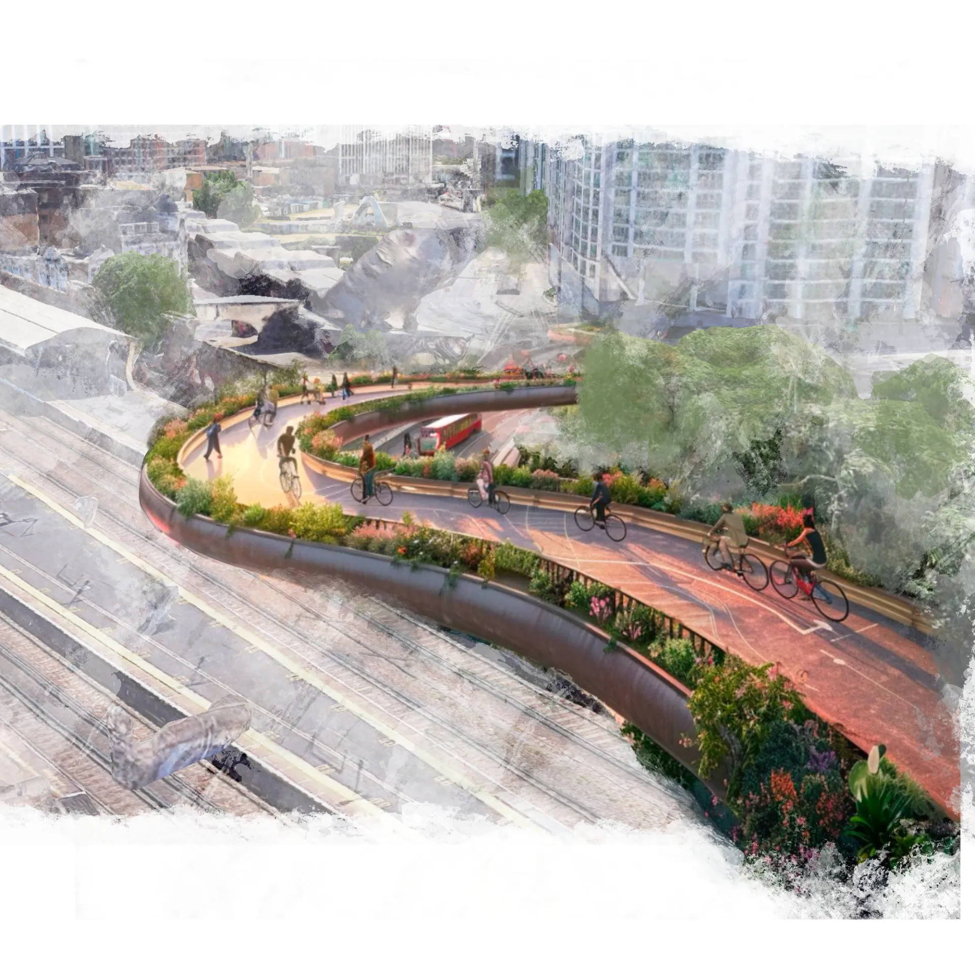 drawing of cycle highway