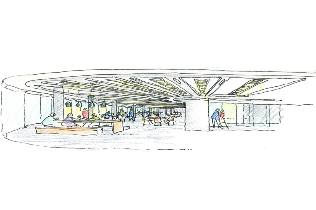 Drawing of interior space