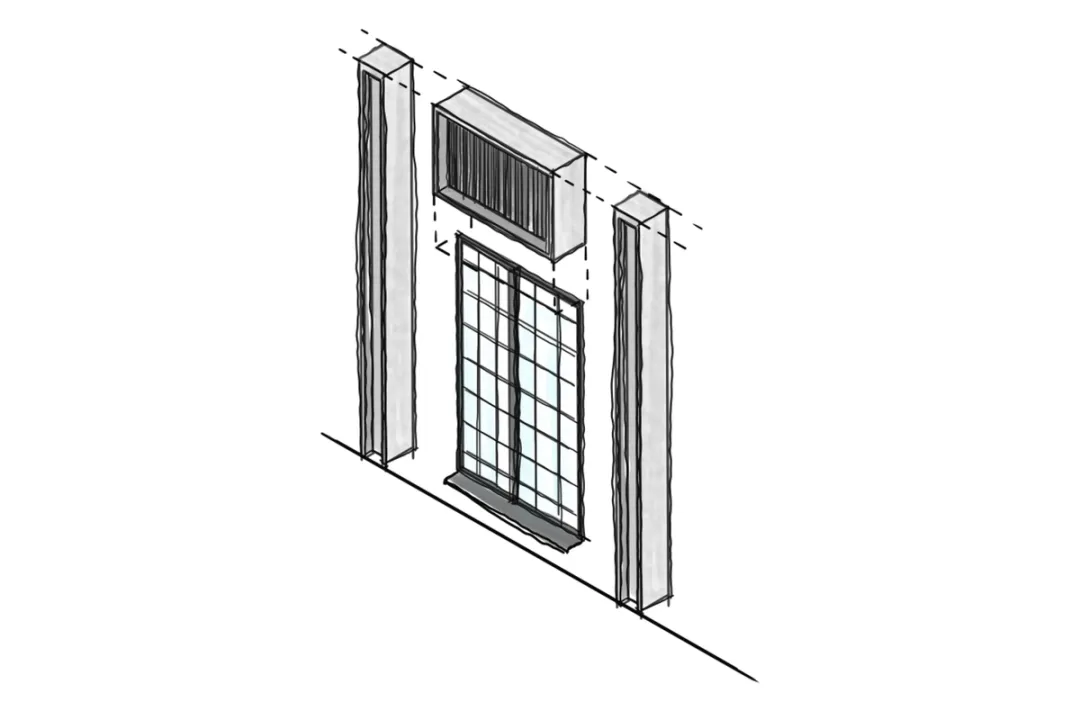 architectural sketch of facade details