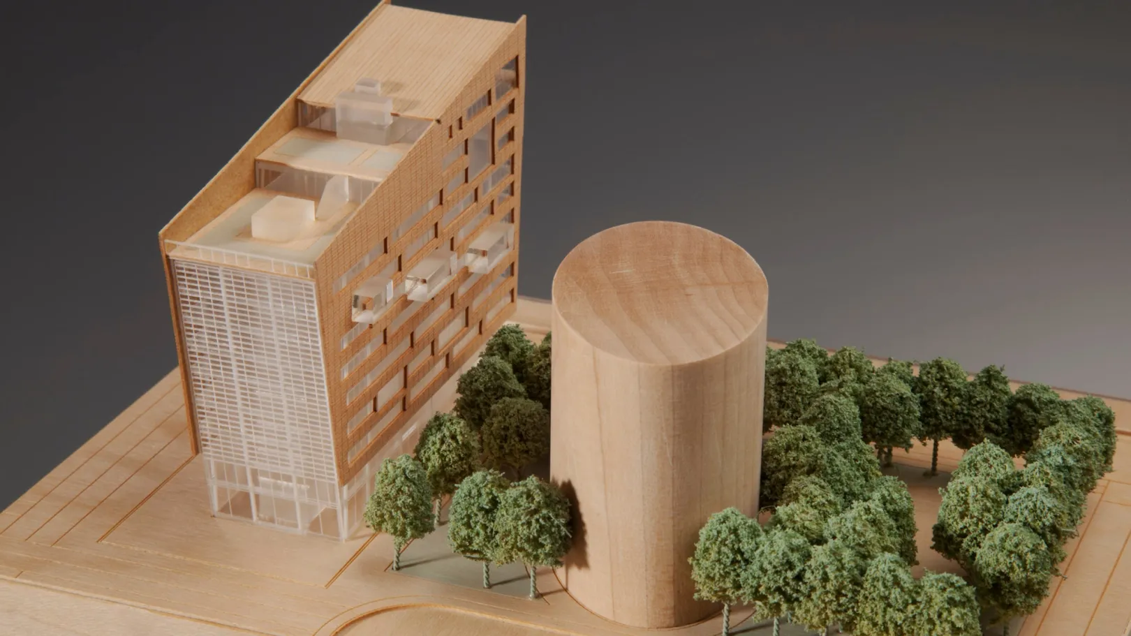 Wooden model of architectural building