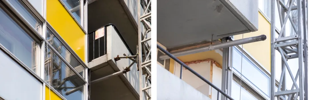 detail of under construction facade