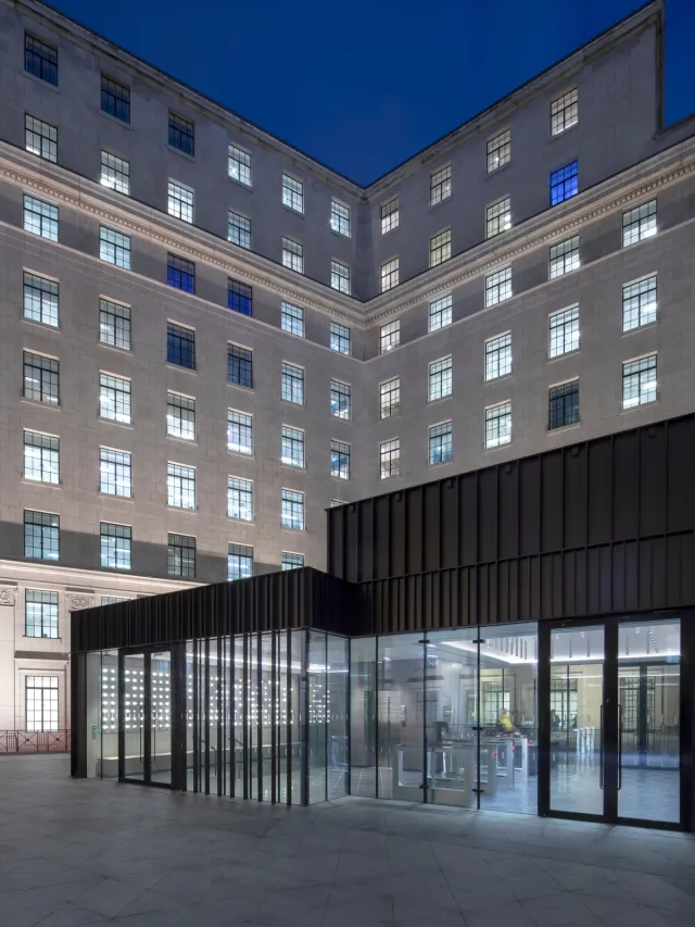 evening view of building court yard