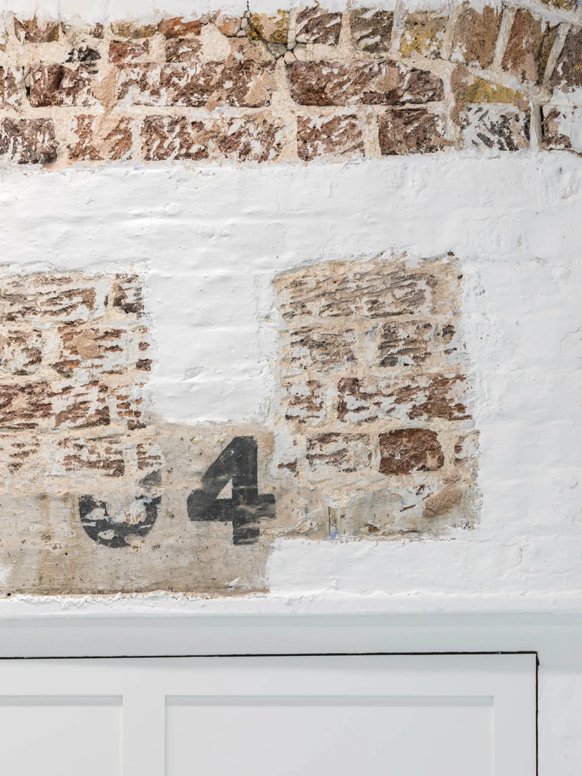 Exposed warehouse brick close up