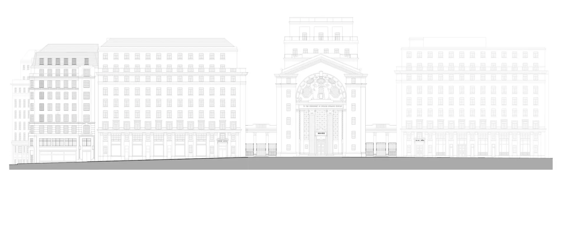 elevation architectural drawing black and white