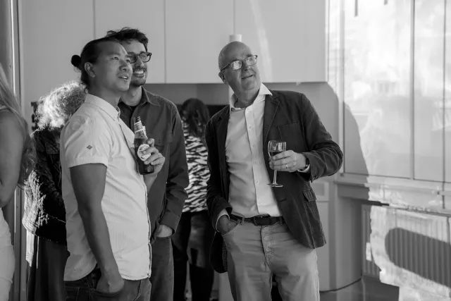 People looking at exhibition