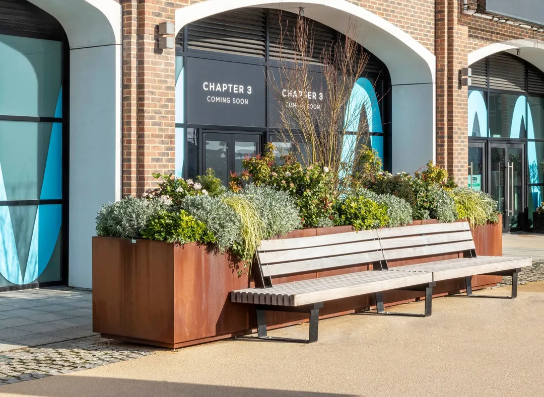 Detail of bench at the Excel Centre 