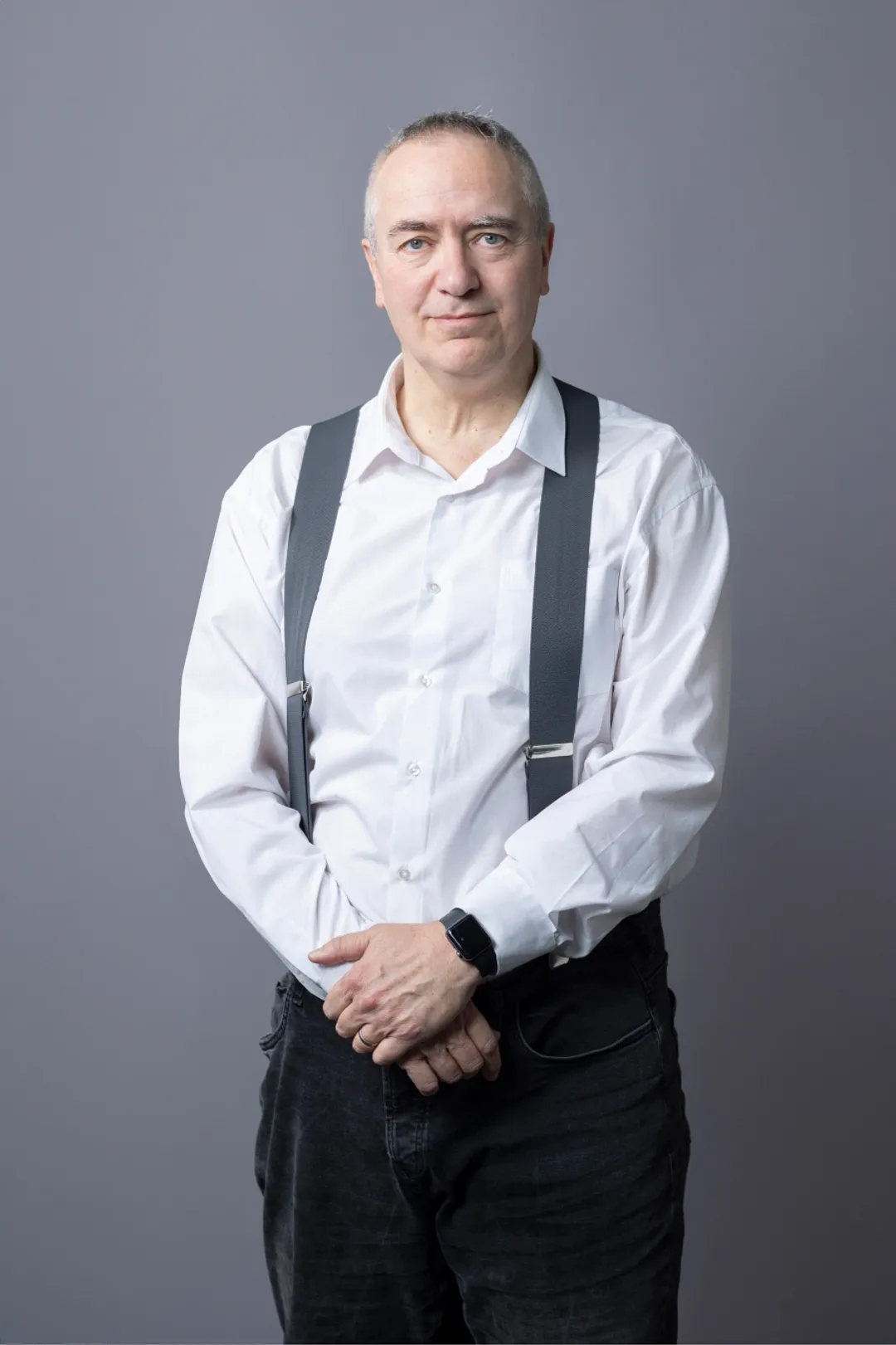 Portrait of person in white shirt