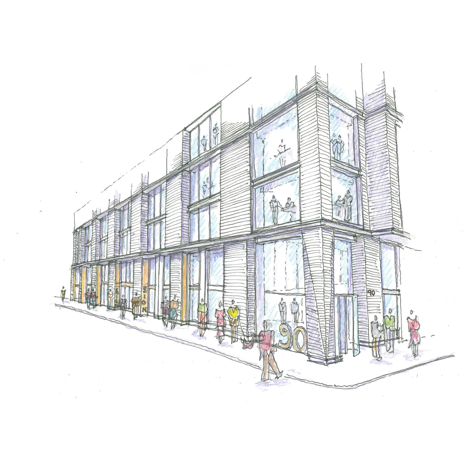 architectural sketch hand drawing