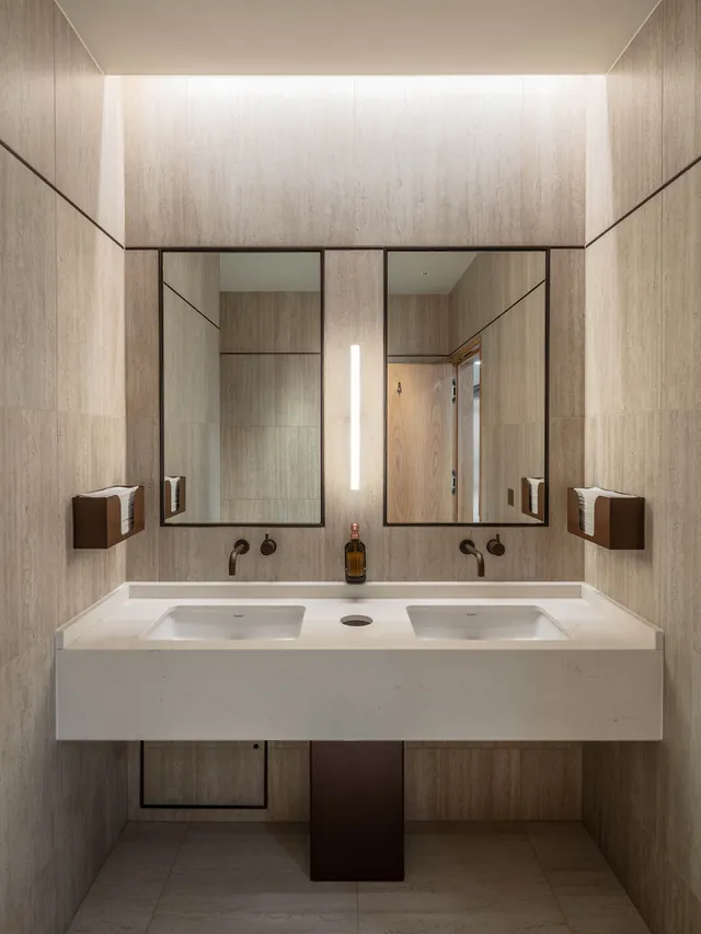 Vanity unit in bathroom