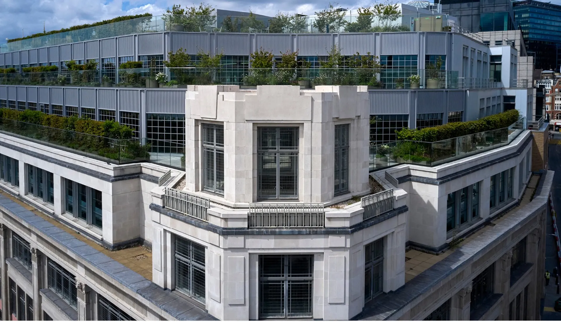 Birds eye view of the Northcliffe. External, detail shot. 