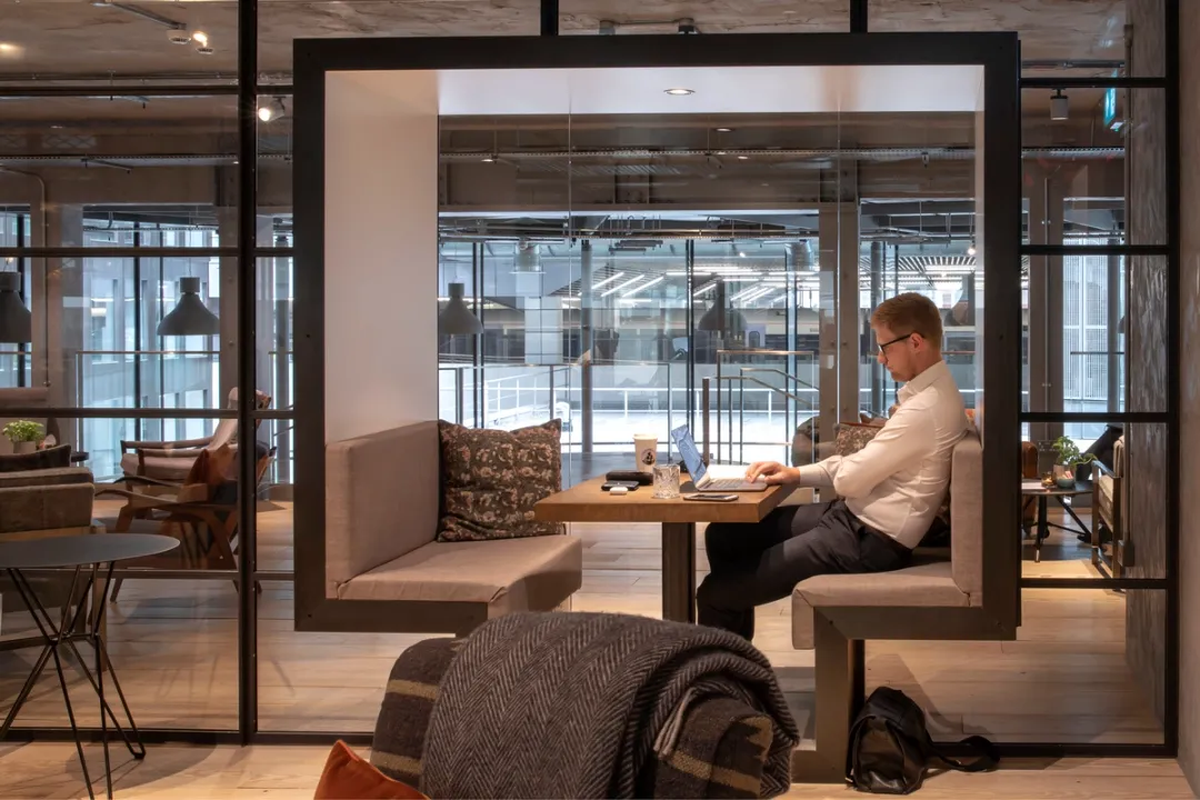 view of person working in workspace office