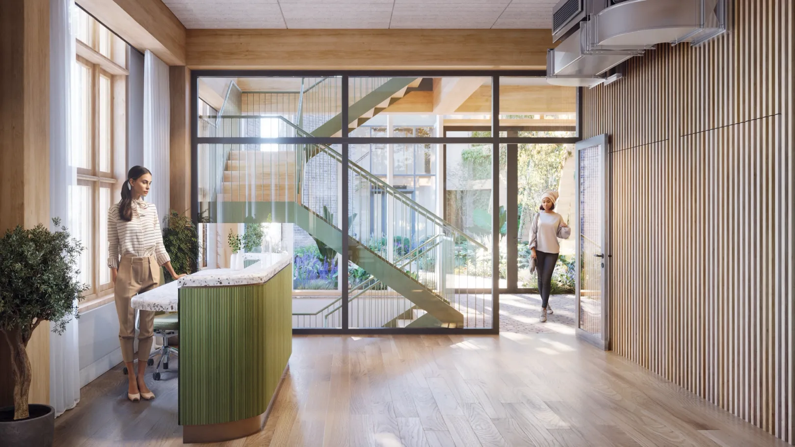 CGI of building reception area