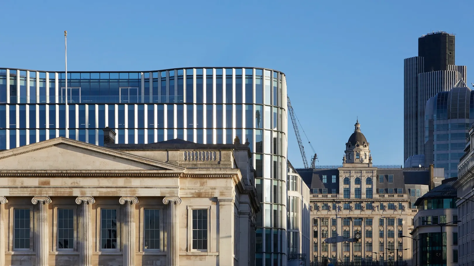 historic building and blue sky in the City of London