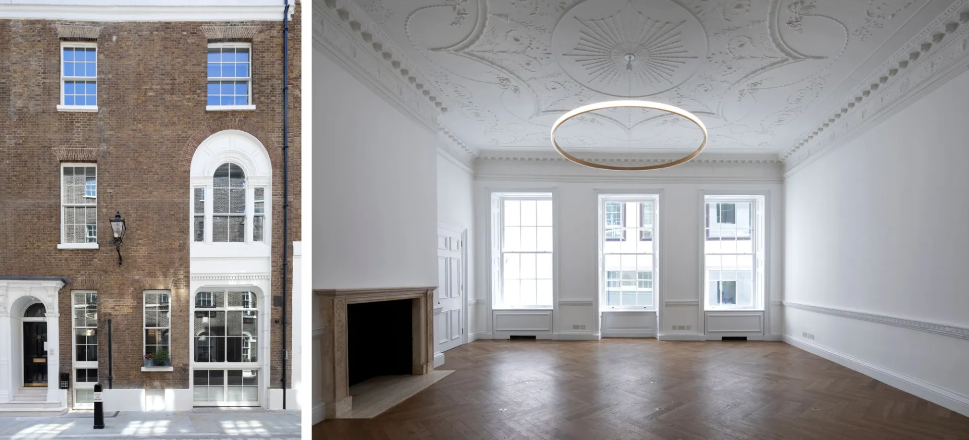 images of exterior of building and interior