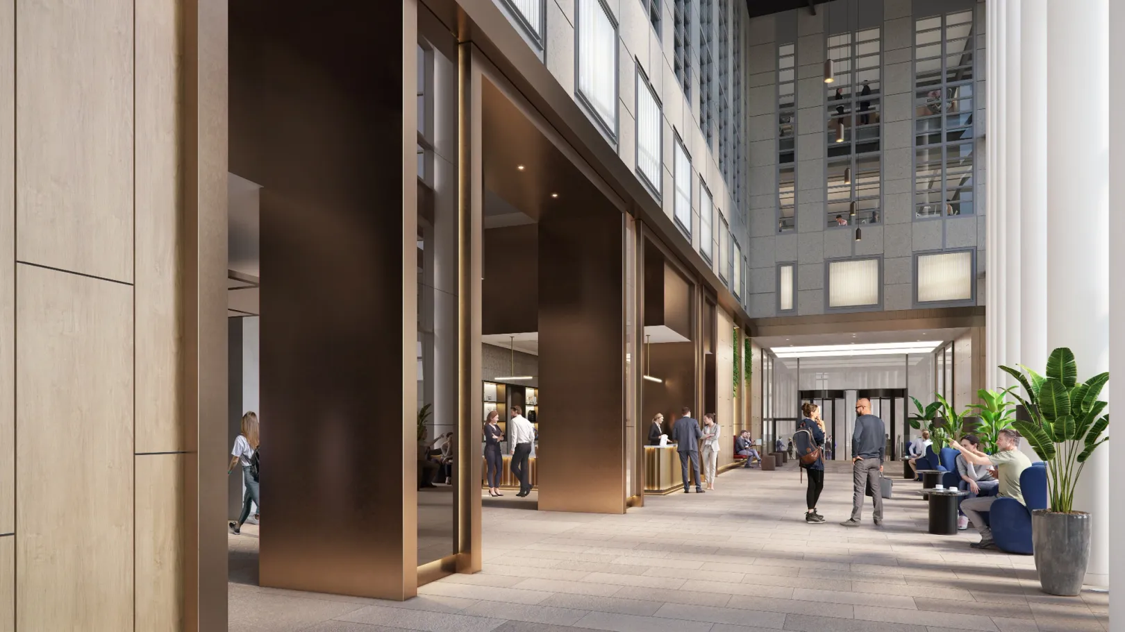 CGI architectural visualisation of building entrance