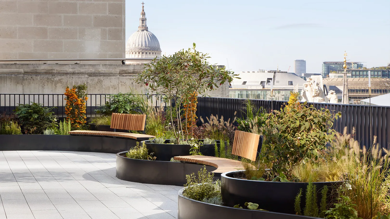 Photograph of roof terrace