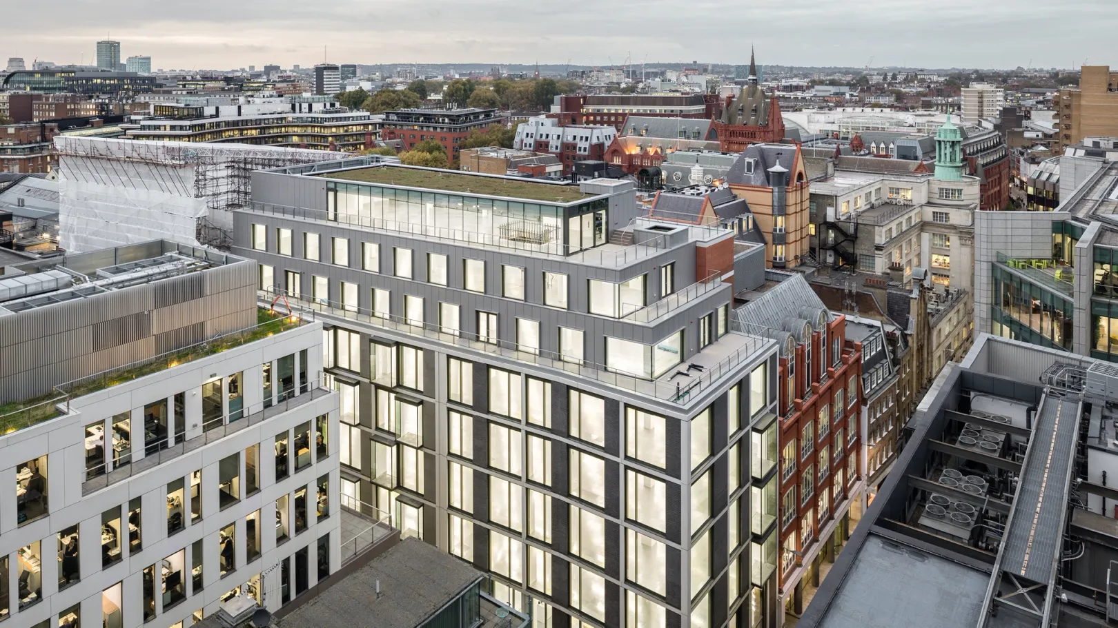 aerial view of building