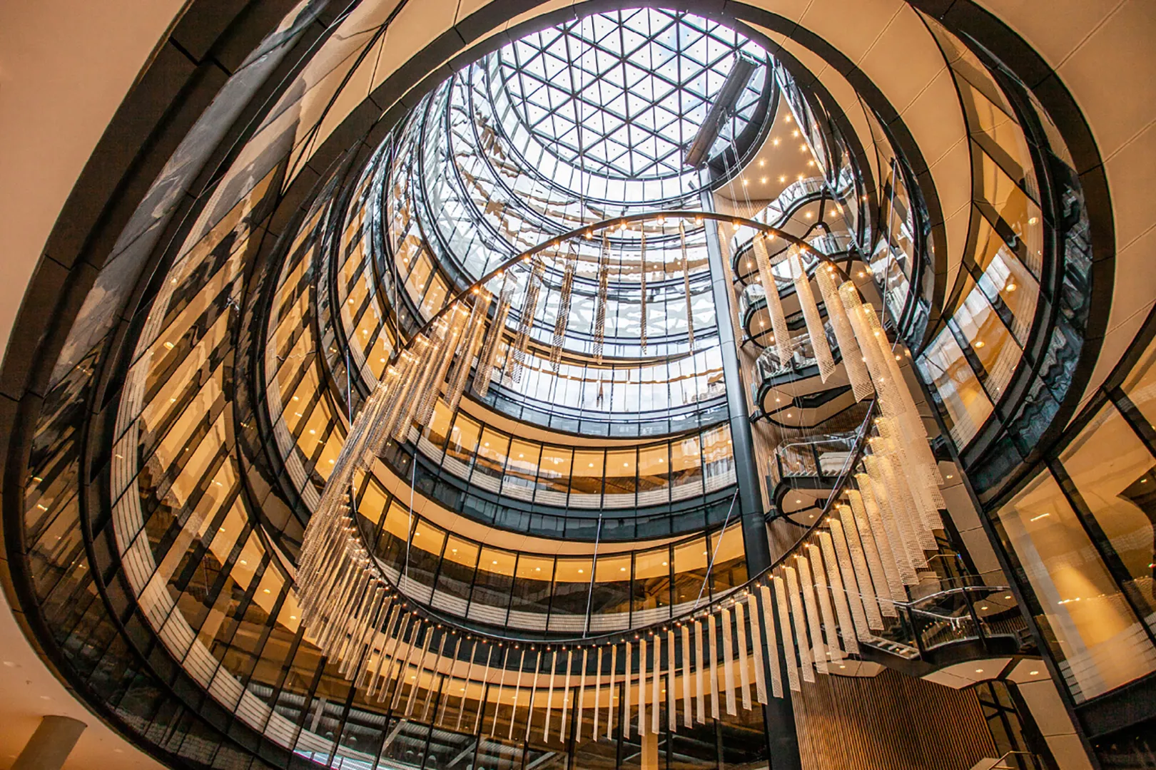 View up into circular atrium
