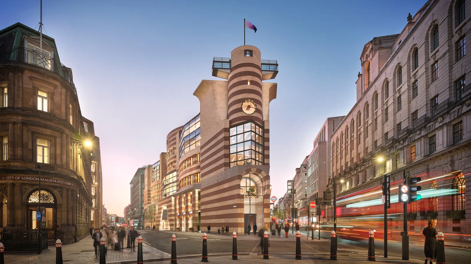 CGI of cross road facing 1 Poultry
