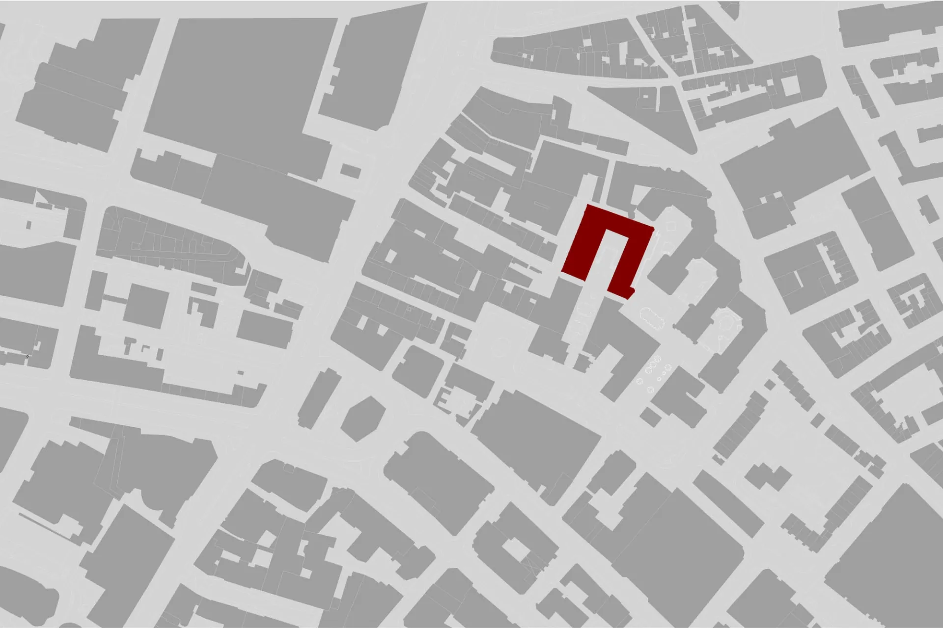 Greyscale location map with estate highlighted red