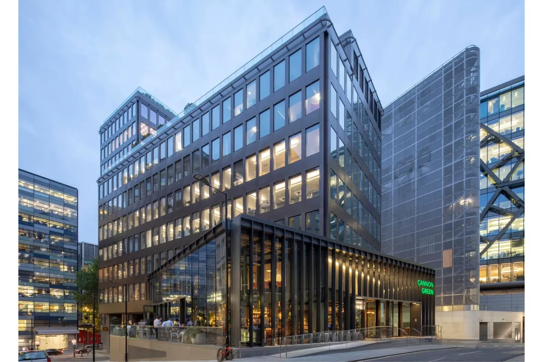 picture of building at dusk