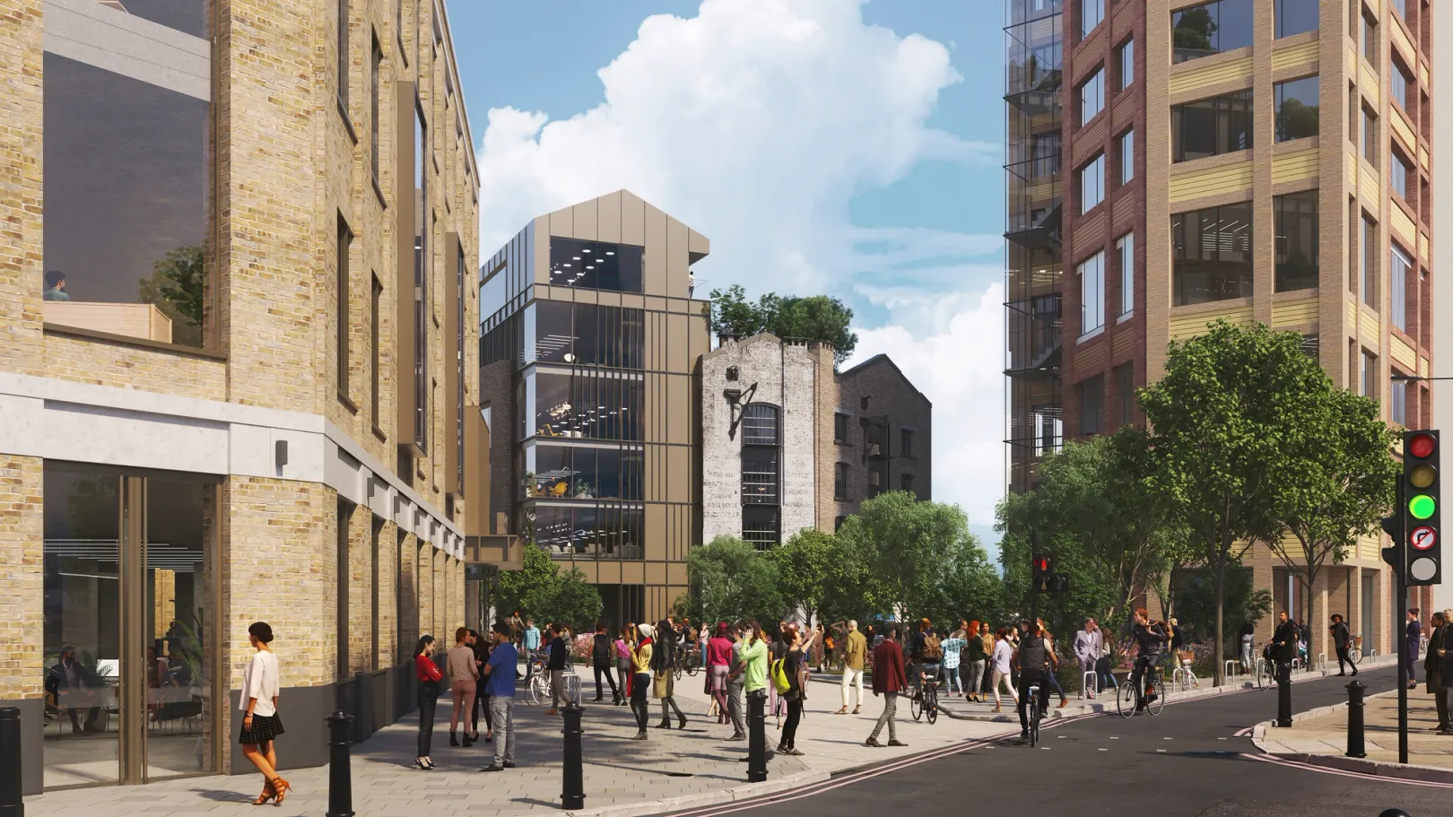 CGI of street view of buildings