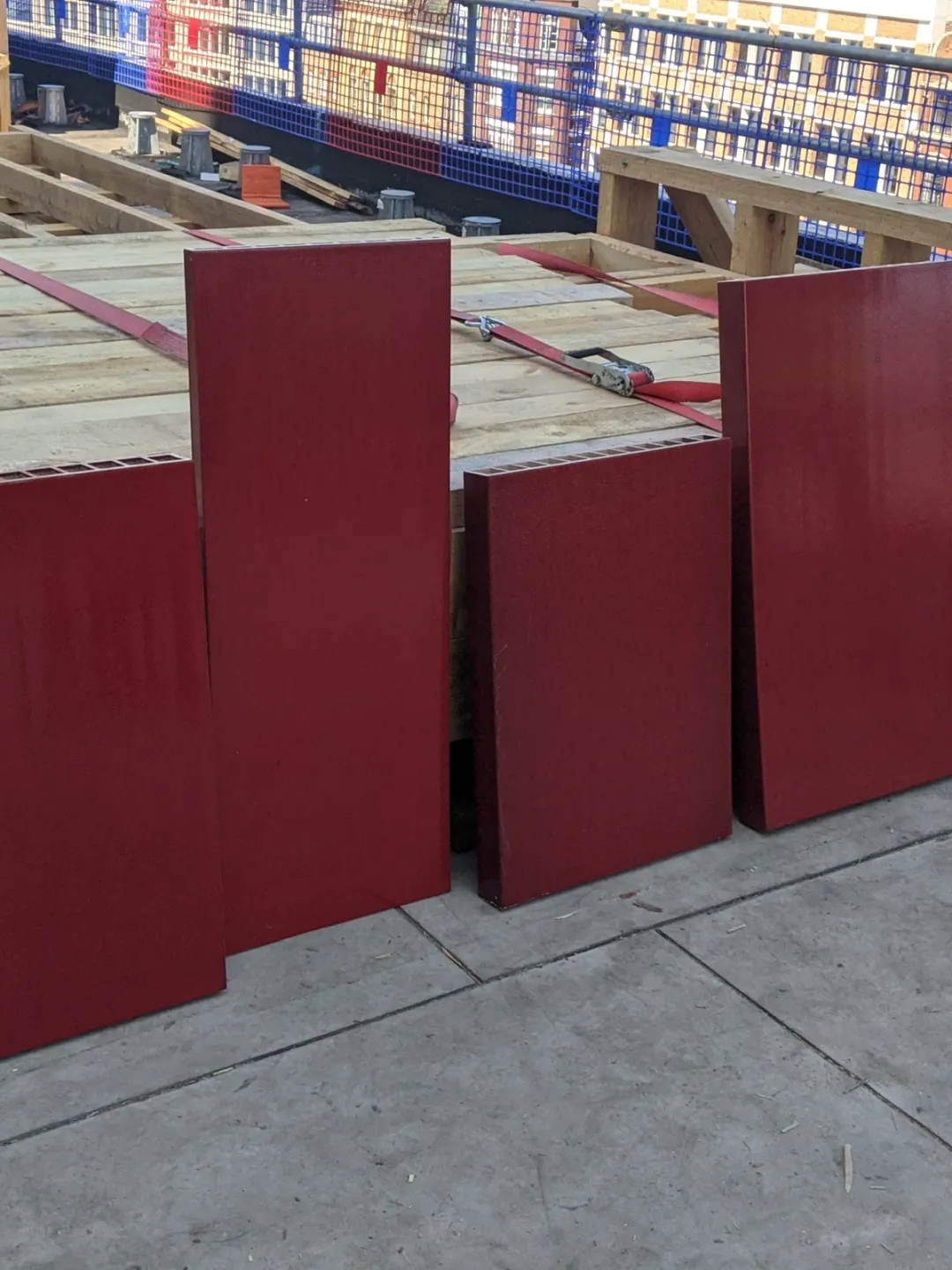 Red terracota samples as seen on site