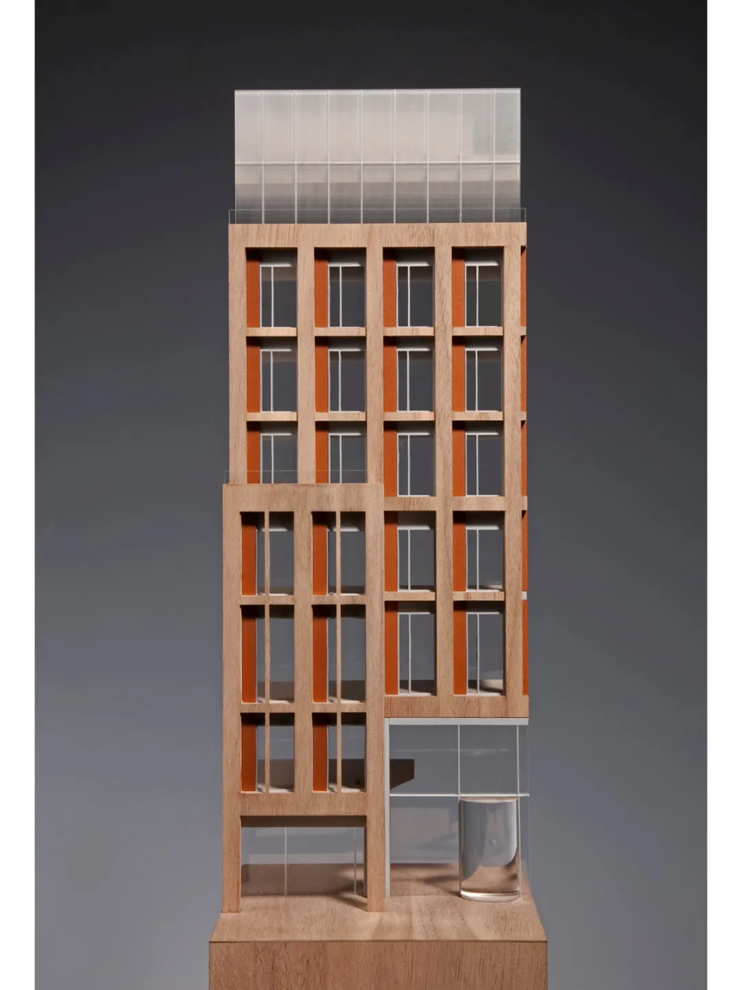 Architectural model of building's facade