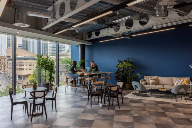 Casual seating overlooking the city