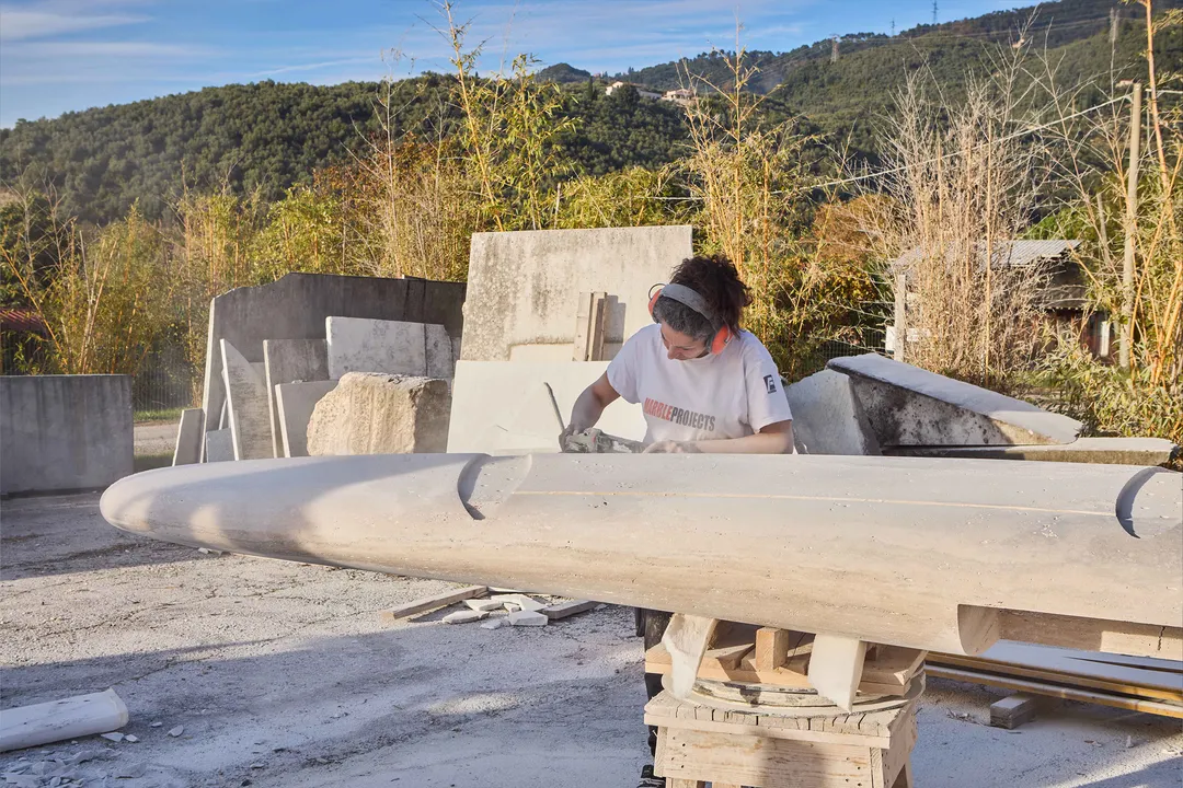Marble projects working on benches
