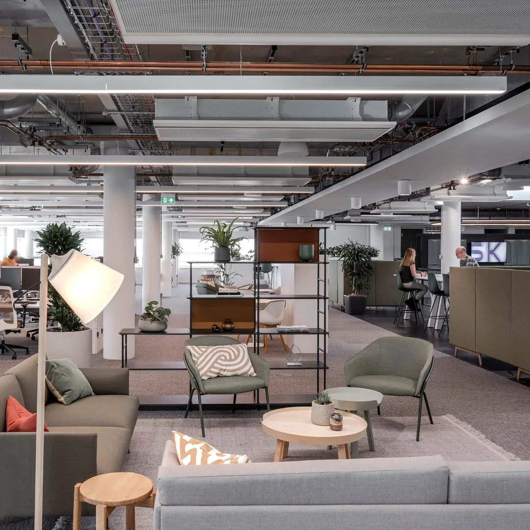 Lounge seating on an office floor