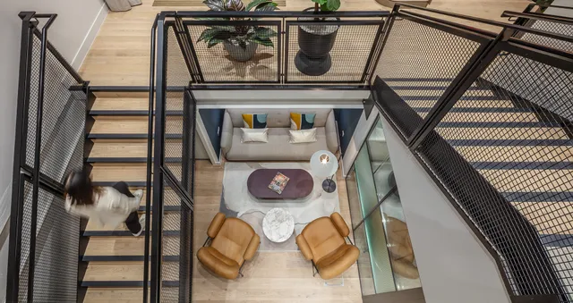 Image looking down at staircase