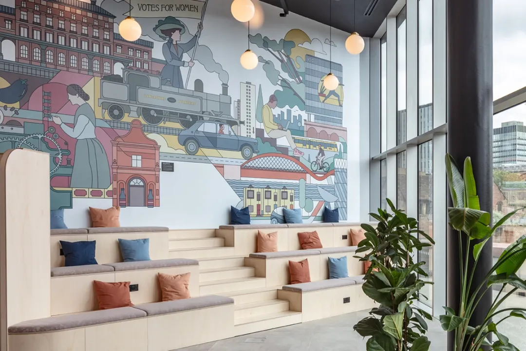 mural inside reception