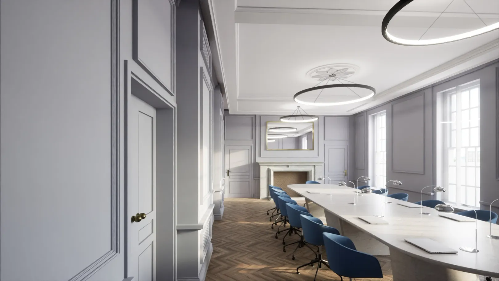 CGI of meeting room interiors
