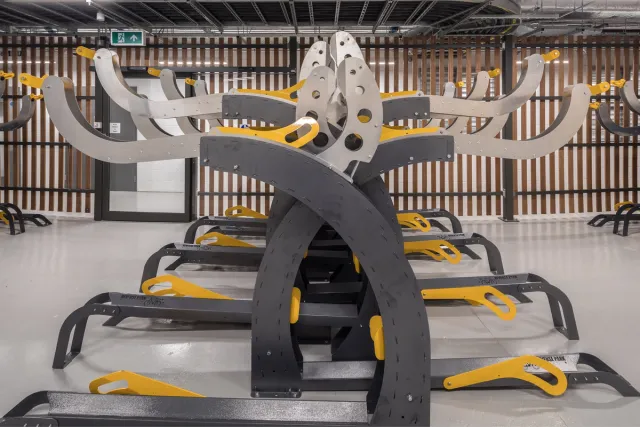 cycle facilities yellow and grey