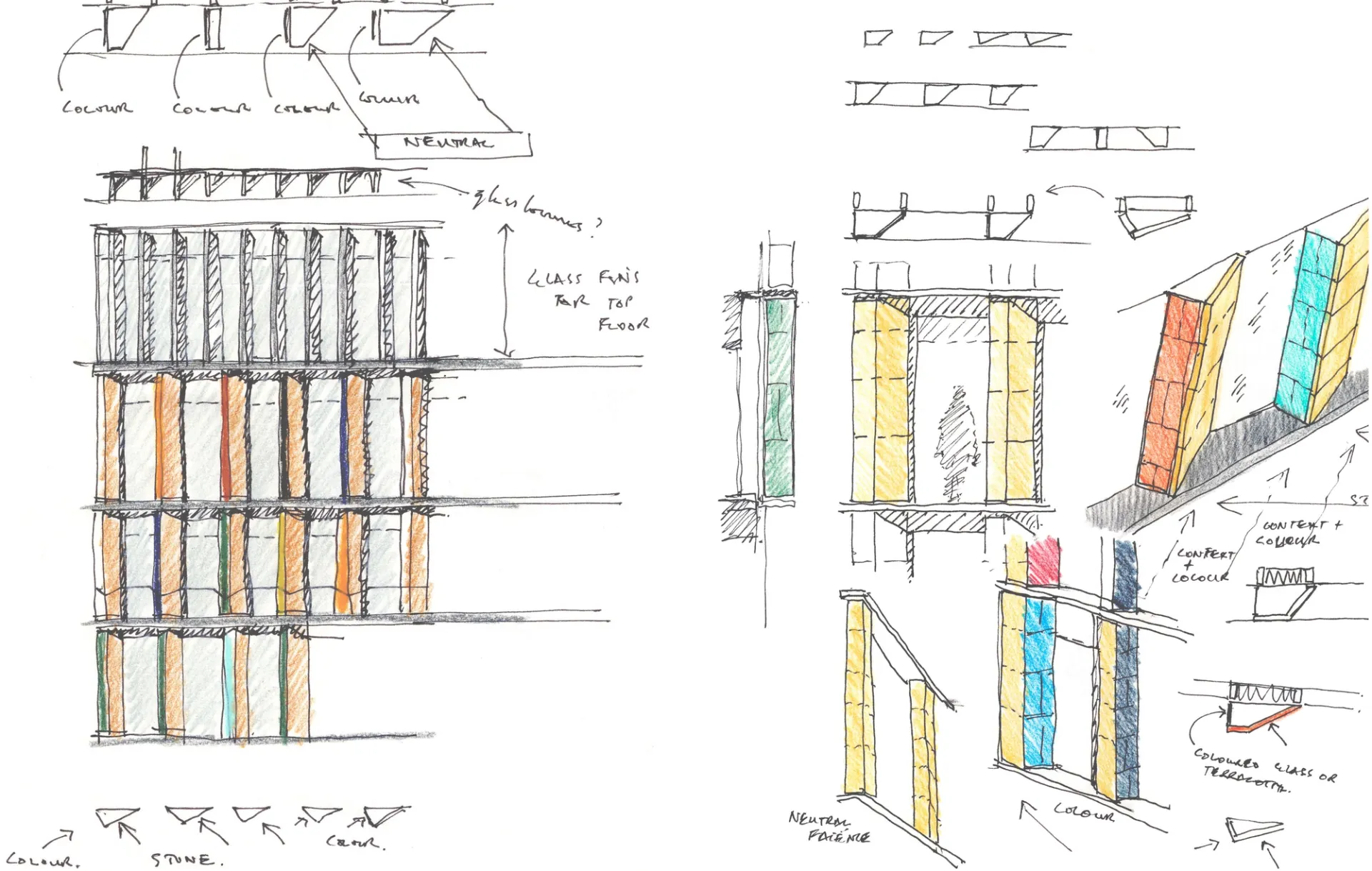 architectural sketch drawing of faience