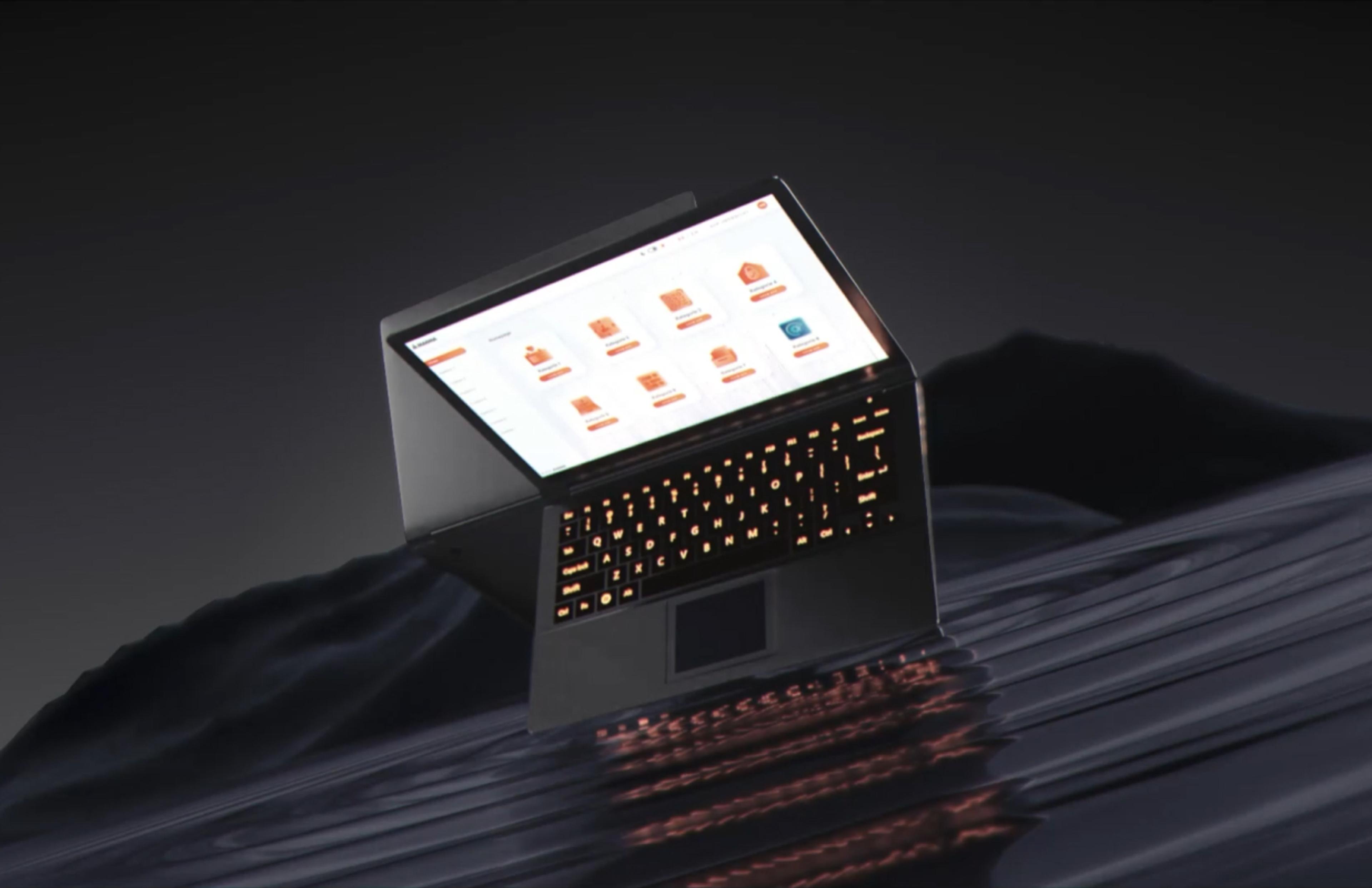 Laptop öffnet sich und zeit das UI Design in Light Mode von Magna Eingangsportal Webseite, gestaltet von Unerwartet Design
